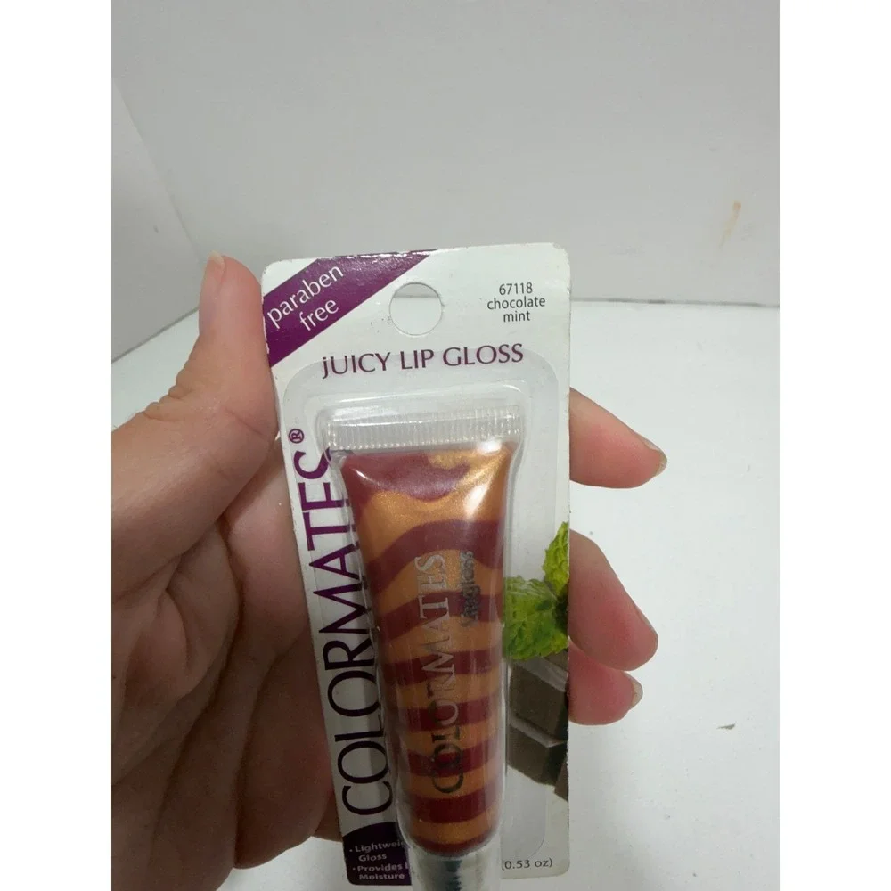 Colormates‎ Juicy Lip Gloss Chocolate Mint 67118 Swirled Brown Gold Paraben Free